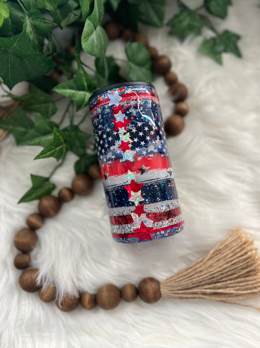 Red, White, and Blue Can Koozie